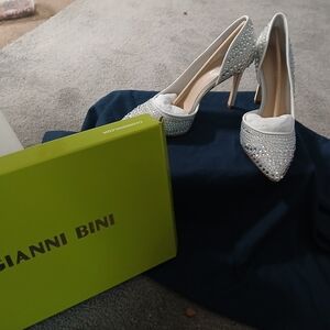 Gianni Bini Glittering Silver Pumps
